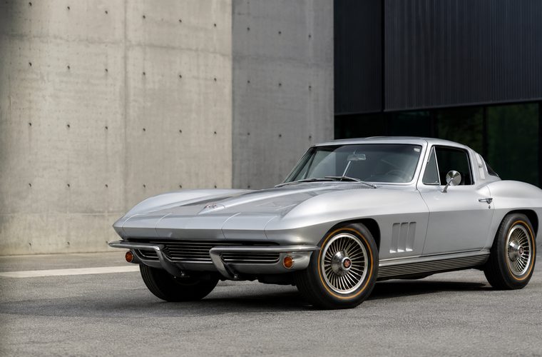 A silver Chevrolet Corvette Sting Ray